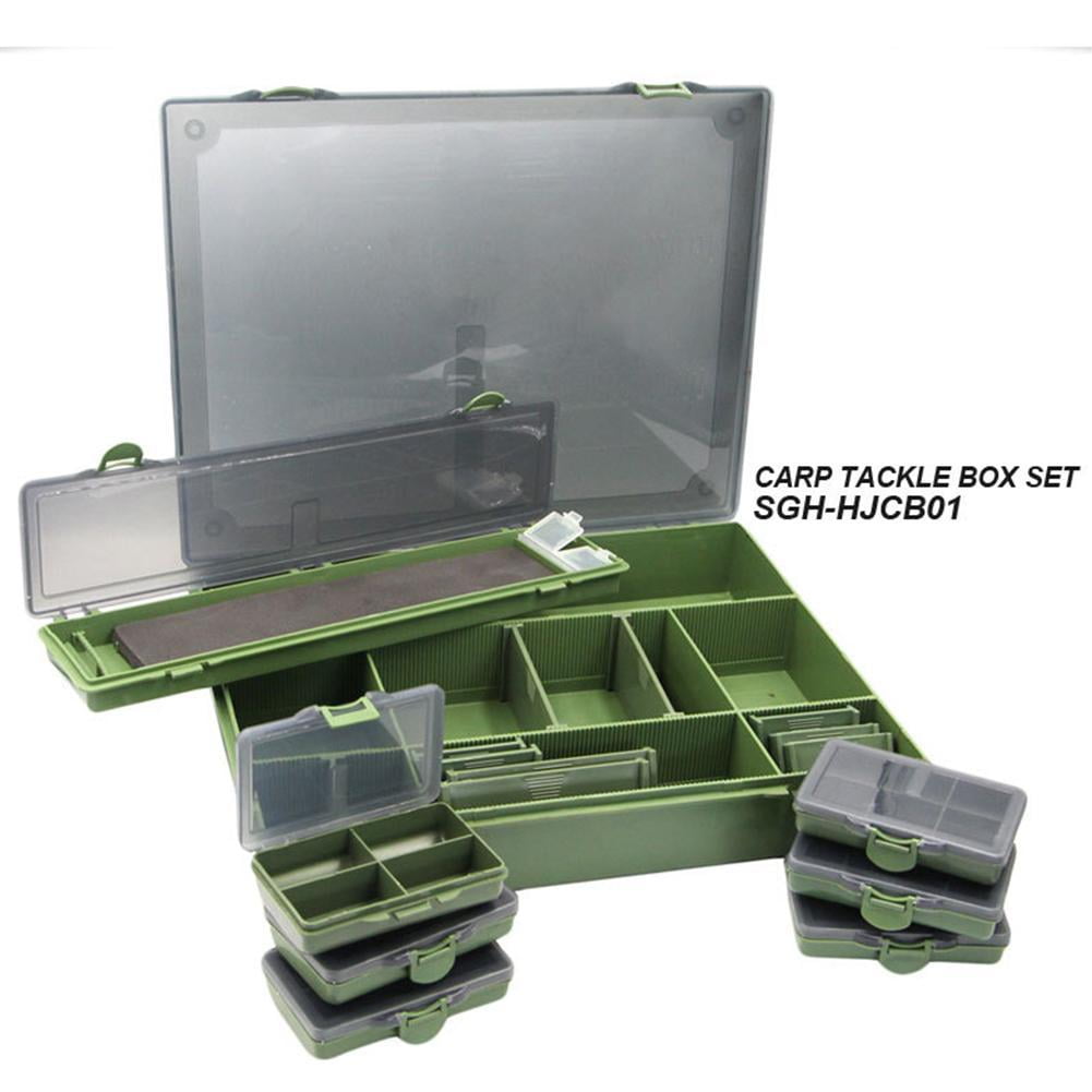 1-8 Compartments Storage Bait Box Carp Fishing Tackle Hooks Lures Boxes Systems N4T5