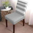 thumbnail image 2 of Chair Covers Grey and White Stripe Dining Chair Slipcovers Simple Style Stretch Removable Chair Seat Protector Home Dinning Room Party Decoration Set of 6, 2 of 6