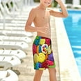 thumbnail image 6 of Cauagu Brightly Colored Cupcakes Print Swim Trunks for Men,Youth Boys Swim Shorts Compression Liner Beach Shorts Boys' Swimming Shorts 7-20 Years Bathing Suit-Small, 6 of 7