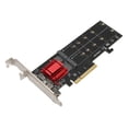 thumbnail image 1 of Adaptateur Double M.2 PCIE NVMe, Bande Passante 2 Go/s PCB PCIE Fonction Bifurcation Adaptateur Double PCIE NVMe pour PC, 1 of 7