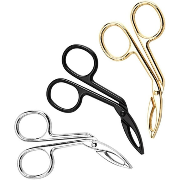 3pcs Facial Tweezers Eyebrow Trimmer Scissors Beauty Scissors Eyebrow Tweezers Scissor Handle Tweezers for Eyebrows Straight tip Nose Hair Trimmer Facial Hair tweezer Eyebrow Clip