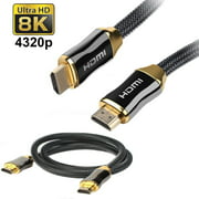 SatelliteSale Digital Ultra High-Speed HDMI 2.1 Cable Black Cotton Cord (6 feet)