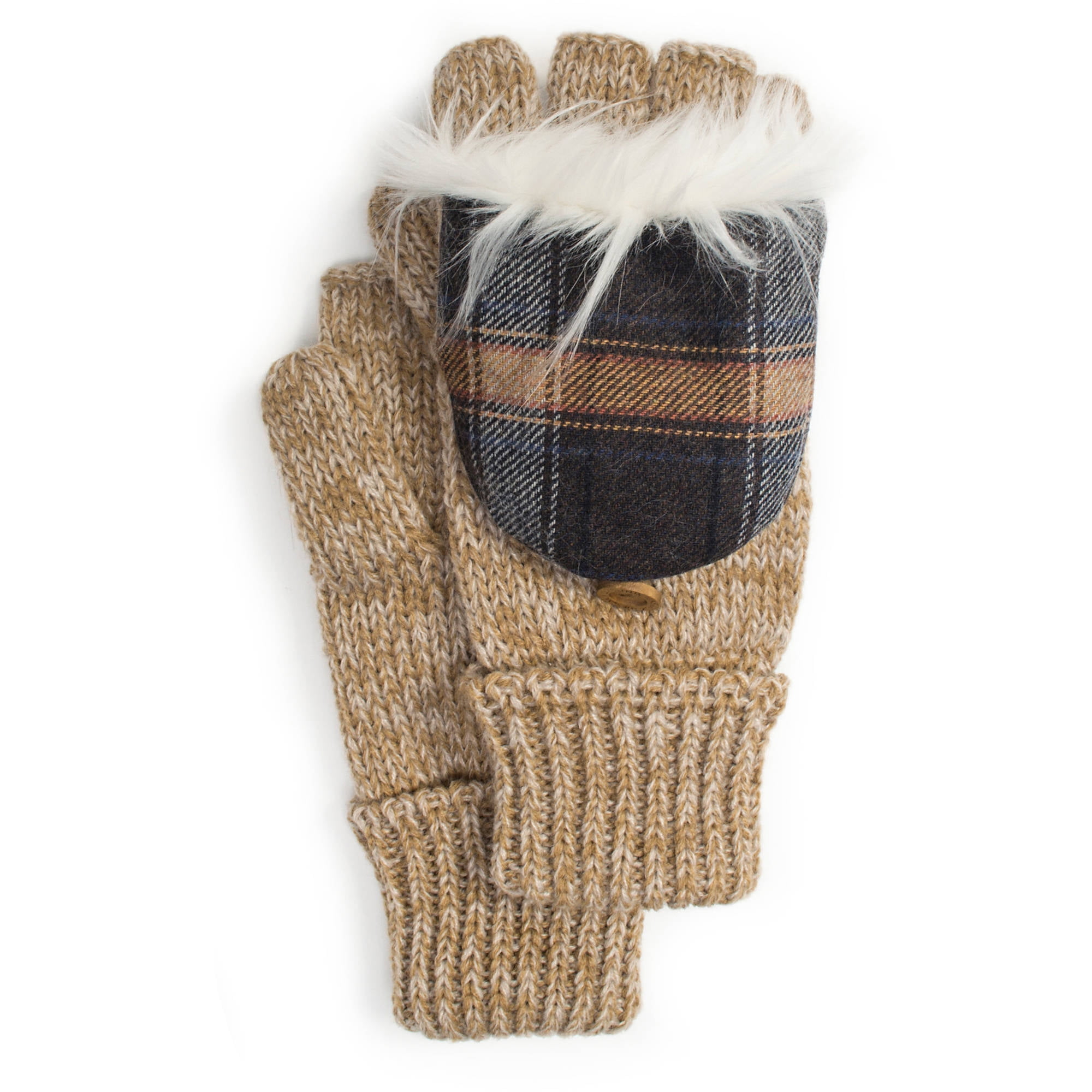 Muk Luks Women's 2 Color Marl Flip Mittens