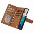 thumbnail image 4 of Galaxy S21 Ultra Wallet Case, Dteck Soft Leather Zipper Wallet Case Magnetic Buckle Horizontal Flip Cover with 5 Card Slots/Photo Pocks for Samsung Galaxy S21 Ultra, Brown, 4 of 6