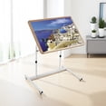 thumbnail image 3 of KROFEM Extra Large Rolling Puzzle Table with Wheels, Adjustable Height, Pneumatic Tilt, Fits 1500 Pieces, Portable Puzzle Cart, White, 3 of 5