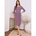 thumbnail image 3 of DARING DIVA Women's A-line 3/4 Sleeves Front Pleated Maternity Dresses S Mauve, 3 of 8