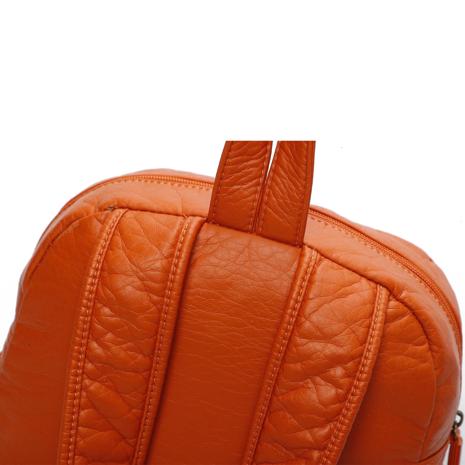 Vegan Leather Orange Backpack by Ampere Creations La Mère Vegan Leather Backpack Petite – AZARIA main image 4