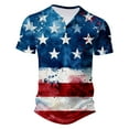 thumbnail image 5 of WAENQINLA Henley Shirts for Men Big and Tall 4th of July American Flag Patriotic Shirt Short Sleeve Button up Independence Day Shirt, 5 of 5