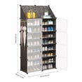 thumbnail image 5 of Ealing Shoe Rack Organizer with Doors, 8-Tier Shoe Organizer 32 Pairs Portable Shoe Rack Organizer Storage Cabinet for Closet Entryway Bedroom (Black, 2 by 8), 5 of 7