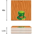 thumbnail image 3 of FMSHPON Happy St. Patrick's Day Hat Wood Board Set of 6 Coaster for Drinks, Absorbent Ceramic Stone Coasters Cup Mat with Cork Base for Home Kitchen Room Coffee Table Bar Decor, 3 of 4