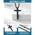 thumbnail image 3 of Men's Black Cross Necklace with Bible Verse Joshua 1:9 Birthday Gift for Son, Grandson, Nephew, or Friend, 3 of 5