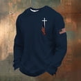 thumbnail image 3 of Generic Men's 250 Anniversary USA Shirt Crewneck Long Sleeve Pullover Sweatshirts Casual Faith Cross Printed Sweatshirt, 3 of 3