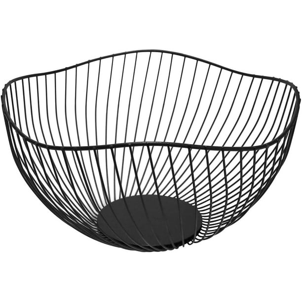 Cesta de frutas, Cesta de frutas de metal, Cesta de frutas, Cesta de frutas de mimbre, Cesta de frutas de diseño, Cesta de frutas, Cesta de frutas y verduras con forma de onda para la cocina Ormromra HY-0230