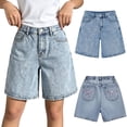 thumbnail image 2 of LWNYDPLSD Teens Girls Denim Shorts Baggy High Waist Denim Shorts for Big Kids Y2k Distressed Jorts Tween Fashion Casual Jeans Summer Clothes, 2 of 9