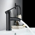 thumbnail image 4 of Grifo de lavabo negro, grifo de agua fría y caliente, mezclador de baño de acero inoxidable, para lavabo o lavabo de baño, lavabo de mano, agua caliente y fría ajustable, 4 of 5
