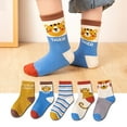 thumbnail image 4 of Generic Girls Socks 5PC Socks Baby Midtube Floor Socks Spring Summer Cartoon Animal Socks for Boys All Seasons Non-Slip Fashion Casual Breathable ﻿(3-5 Years,J), 4 of 7
