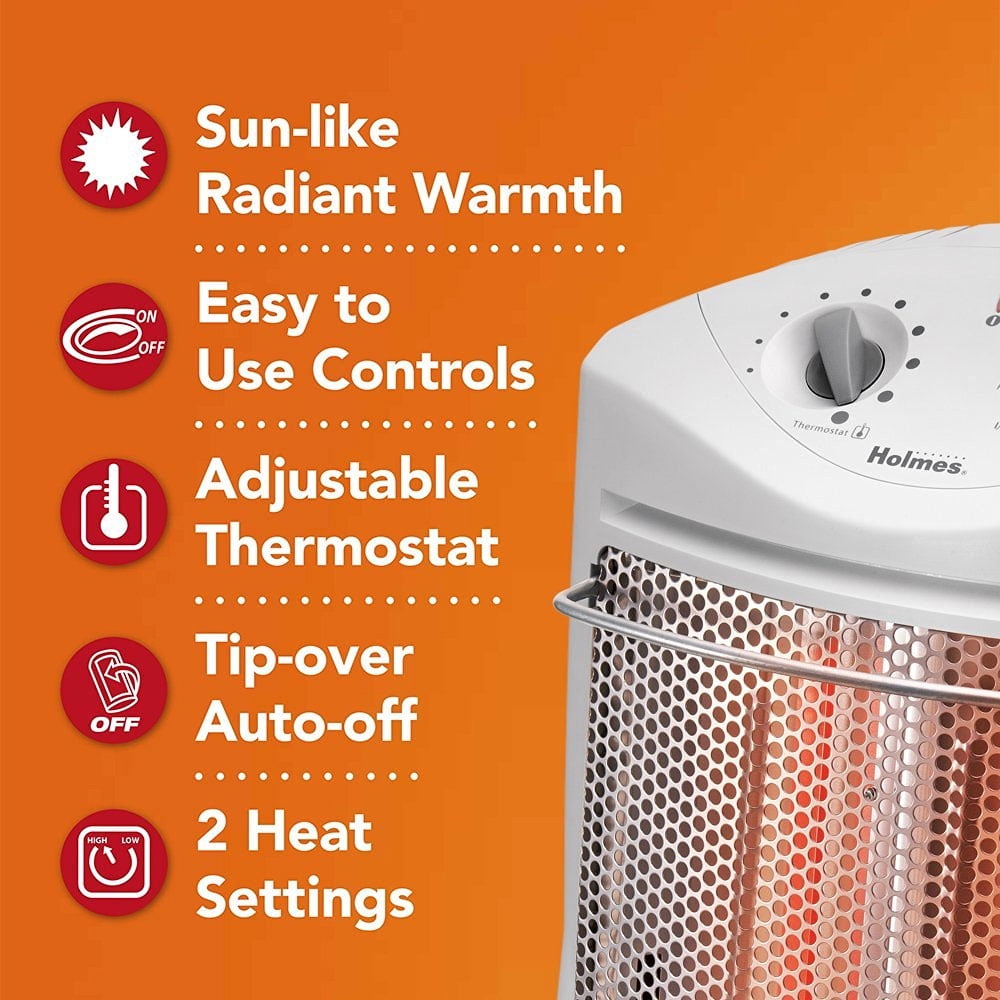 Holmes HQH307-NU 1500W Infared Quartz Tower Heater w/ Thermostat in White -  Walmart.com