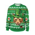 thumbnail image 1 of Chándal verde para hombre, sudaderas con estampado de animales del Día de San Patricio, ropa de calle con plantas de otoño, 1 of 4
