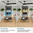 thumbnail image 4 of 52" Black Ceiling Fan with Lights Remote Control 3CCT Dimmable 7 Speeds Reversible Noiseless Modern Dc Motor Ceiling Fan for Kitchen, Living Room, Farmhouse, Patios, Outdoor Indoor, 4 of 8