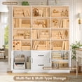 thumbnail image 5 of Hiphuta 71" Tall Triple Row 4-Tier Bookcase with 12 Open Cubes, 59" Wide Extra Large Display Bookshelf with 4 Doors and 2 Drawers, for Office Living Room, White, 5 of 9
