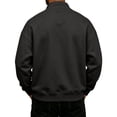 thumbnail image 4 of Fleece Quarter Zip Sweatshirt for Men Long Sleeve Stand Collar Solid Pullover Trendy Fall Winter Casual Warm Comfy Top with Pocket Black S, 4 of 4
