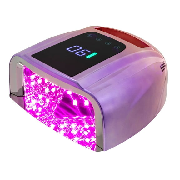 96W 15600mAh Cordless Rechargeable LED UV Nail Lamp Nail Gel Polish Light Dryer Light Purple