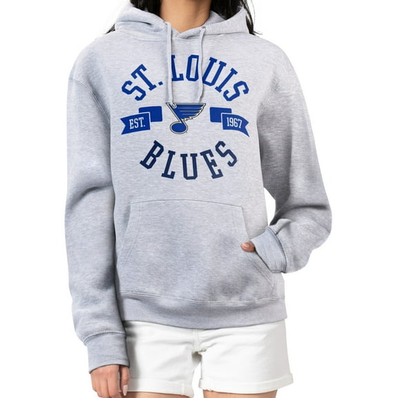 Women's G-III 4Her by Carl Banks Heather Gray St. Louis Blues City Graphic Fleece Pullover Hoodie