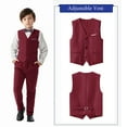 thumbnail image 2 of ETHAN Boys Suit Formal Tuxedo Toddler Dress Blazer Vest Pants Suspenders Suits Set for Teen Boys Burgundy 16 Years, 2 of 6