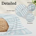 thumbnail image 6 of Sky Blue Striped Coastal Throw Pillow Cover, Pillowcase Protectors with Zipper, Breathable Decorative Lumbar Pillow Case Cover, Nautical Beach Starfish Shell Pillow Shams for Couch Sofa 12x20Inch, 6 of 8