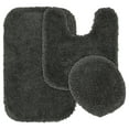thumbnail image 2 of Garland Rug Serendipity Washable Nylon Bath Rug Set, 3 Piece Set (21"x34" Bath Rug, Contour Rug, & Toilet Lid) Dark Gray, 2 of 7