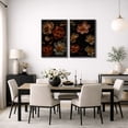 thumbnail image 2 of Framed Canvas Print Dark Floral Wall Art Set of 2 Botanical Decorative for Living Room Bedroom - 16"x24"x2 BLACK, 2 of 8