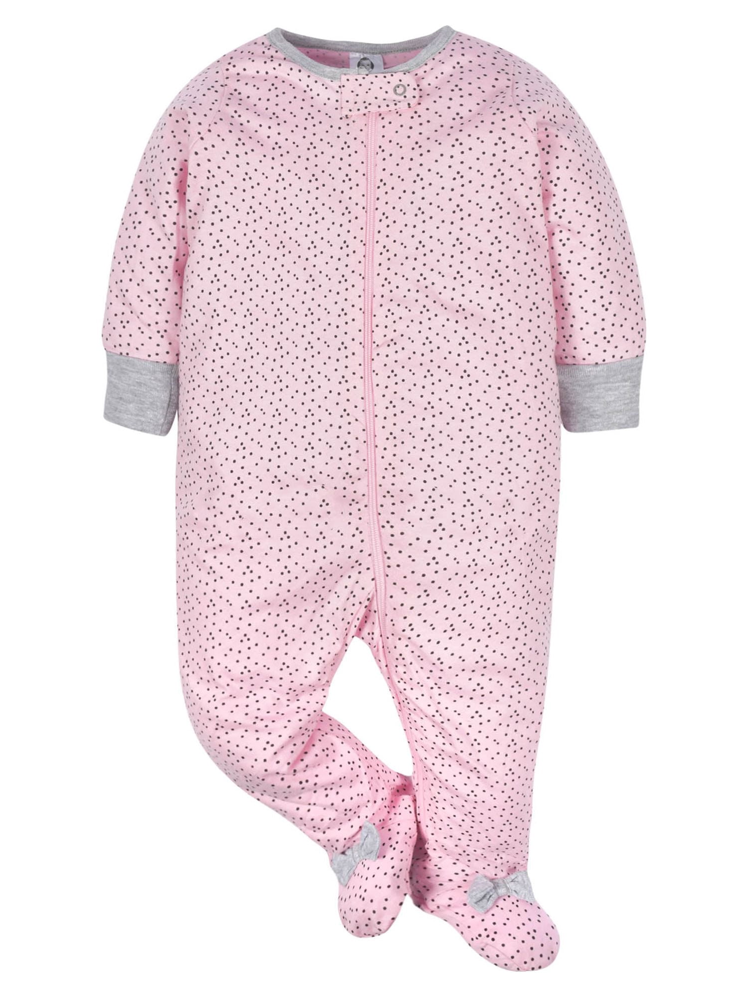 Gerber Baby Girl Sleep 'N Play Footed Pajamas, 4-Pack