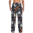 thumbnail image 7 of Salouo Cute ghost in the flowers Print Pajama Pants for Men, Lounge Pants Elastic Waistband Casual Men's sleepwear Loungewear Sleep Pajama Pant -XX-Large, 7 of 7