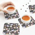 thumbnail image 7 of Pofeuu cartoon cute Skull star Print Leather Coasters Set of 6, Round Cups Mugs Mat Pad for Home Kitchen Heat Resistant Drink Coasters,Square, 7 of 7