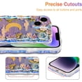 thumbnail image 5 of Case for iPhone 14 Plus/iPhone 15 Plus, Colorful Retro Oil Painting Flower Laser Cute Curly Wave Edge Exquisite Phone Cover Stylish Durable TPU Protective Case for Girls Women - Purple White, 5 of 6