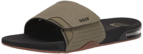 Reef Men's Fanning Slide Sandals - Olive/Gum 8