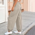 thumbnail image 4 of BUIGTTKLOP Cargo Joggers for Women High Waisted Casual Pants Baggy Loose Fitted Summer Pants with Pockets, 4 of 6