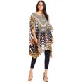 thumbnail image 5 of Sakkas Sira Women's Casual Short Sleeve Loose Pullover Mid-Long Oversize Top Tunic - CTM240-Multi - One Size, 5 of 5