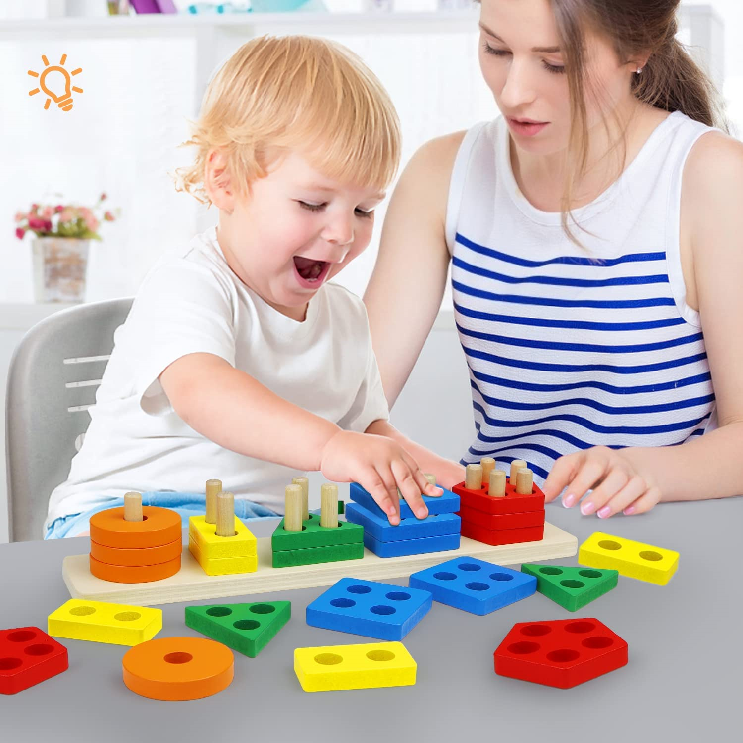 Jouet Montessori Tri Couleurs Et Empilage - 10 Animaux En Silicone - Pour Enfants 1 An Et Plus - Développe Motricité Et Logique - 2