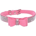 thumbnail image 1 of Collar de perro de cristal con pajarita, collares de cachorro con diamantes de imitación, brillantes para perros pequeños, 1 of 7