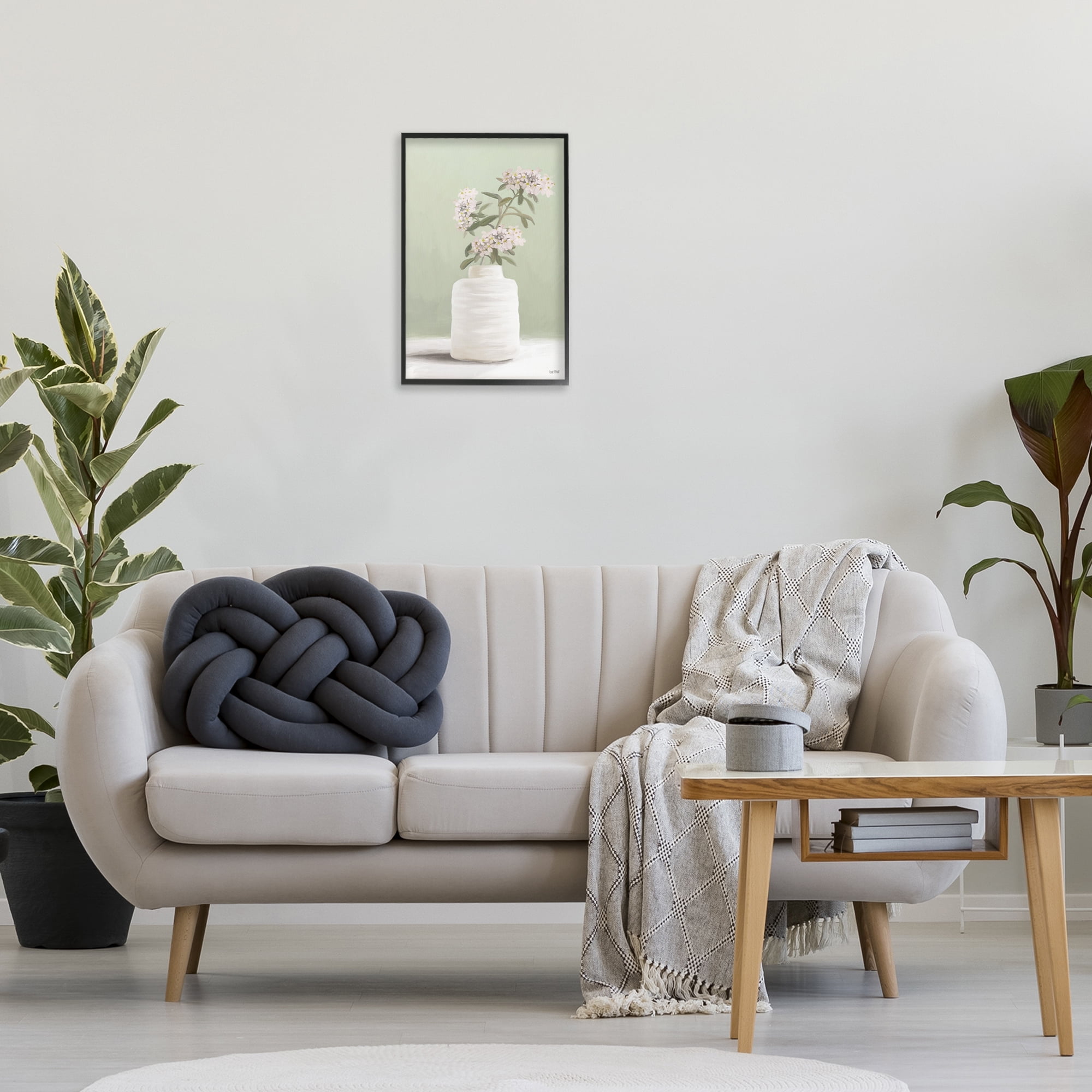 Stupell Industries Simple Herb Vase Botanical & Floral Painting Black Framed Art Print Wall Art, 16 x 24
