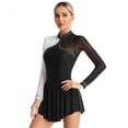 thumbnail image 2 of Alvivi Sparkly Rhinestone Figure Ice Skating Dress for Women Long Sleeve Ballet Skirted Leotard Black L, 2 of 7