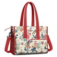 thumbnail image 2 of Teacher Tote Bag,Pioneer Flower Floral Print Pattern Teacher Utility Tote Bag,Large Work Tote Bags for Women with Multiple Pockets,Top Zipper Closure,13.8x10.6x6.7 Inch, 2 of 5