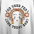 thumbnail image 2 of No Need For Luck Today, Baby! Distressed Horse Shoe Women's White Graphic Crop Tee-Small, 2 of 3