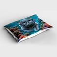 thumbnail image 2 of Ambesonne Nautical Pillow Sham, Diver Cat in the Ocean, 26" X 20", Turquoise Multicolor, 2 of 2