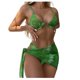 thumbnail image 1 of Bikini sólido con correa para mujer, Bikini con escote en V profundo, conjunto de traje de baño dividido cómodo, traje de baño de tres piezas OAVQHLG3B Store  lin121212, 1 of 4