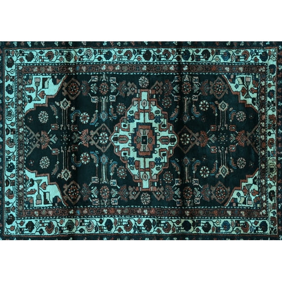 Ahgly Company Indoor Rectangle Persian Light Blue Traditional Area Rugs, 3' x 5'