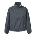 thumbnail image 6 of Women's Long-sleeved Windbreaker Baeitkot Women's Solid Color Zippered Long-sleeved Windbreaker with Pockets Gray L, 6 of 6