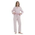 thumbnail image 7 of GLOBAL 100% Cotton Pajamas for Women Notch Collar Pjs Cozy Button Down Homewear with Pockets, Spring & Summer, 2-Piece, Sizes S to 3X, 7 of 7