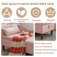 thumbnail image 6 of LEHZROAJ Velvet Chaise Lounge Indoor with Storage, Tufted Lounger Chair with Support Pillow, Long Sleeper Sofa for Bedroom, Living Room, Pink, 6 of 11